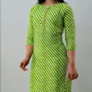 WOMEN PRINTED LEHARIYA CASUALSTRAIGHT KURTA